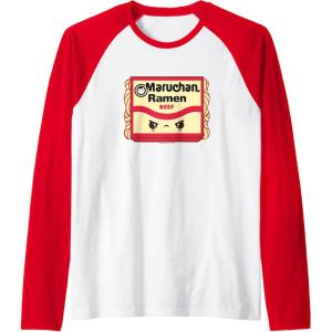 image:imageMaruchan Ramen Beef Flavor Angry Kawaii Package Raglan Baseball TeeRedWhite