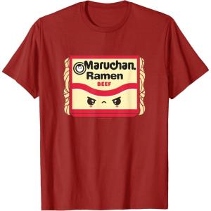 image:imageMaruchan Ramen Beef Flavor Angry Kawaii Package TShirtCranberry Red
