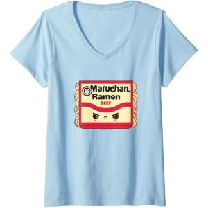 image:imageMaruchan Ramen Beef Flavor Angry Kawaii Package VNeck TShirtBaby Blue