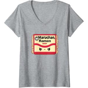 image:imageMaruchan Ramen Beef Flavor Angry Kawaii Package VNeck TShirtHeather Grey