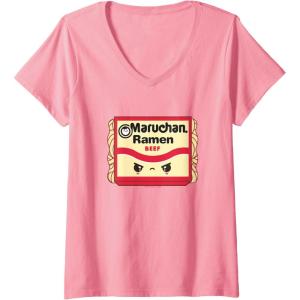 image:imageMaruchan Ramen Beef Flavor Angry Kawaii Package VNeck TShirtPink