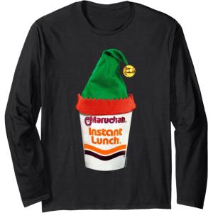 image:imageMaruchan Ramen Cup Christmas Elf Hat Long Sleeve TShirtBlack