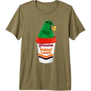 image:imageMaruchan Ramen Cup Christmas Elf Hat Premium TShirtOlive Green