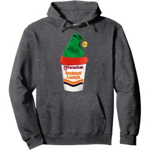 image:imageMaruchan Ramen Cup Christmas Elf Hat Pullover HoodieDark Heather Grey