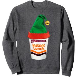 image:imageMaruchan Ramen Cup Christmas Elf Hat SweatshirtDark Heather Grey