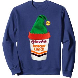 image:imageMaruchan Ramen Cup Christmas Elf Hat SweatshirtNavy Blue