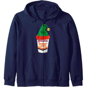 image:imageMaruchan Ramen Cup Christmas Elf Hat Zip HoodieNavy Blue