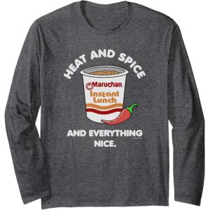 image:imageMaruchan Ramen Cup Heat And Spice Food Quote Long Sleeve TShirtDark Heather Grey