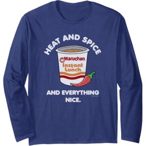 image:imageMaruchan Ramen Cup Heat And Spice Food Quote Long Sleeve TShirtNavy Blue