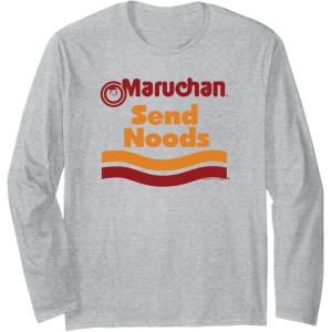 image:imageMaruchan Ramen Cup Send Noods Logo Long Sleeve TShirtHeather Grey