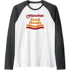 image:imageMaruchan Ramen Cup Send Noods Logo Raglan Baseball TeeDark Heather GreyWhite