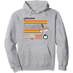 image:imageMaruchan Ramen Cute Anime Faces Logo Pullover HoodieHeather Grey