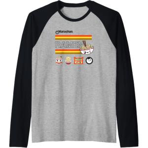 image:imageMaruchan Ramen Cute Anime Faces Logo Raglan Baseball TeeBlackAthletic Heather