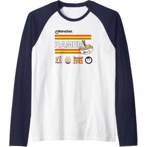 image:imageMaruchan Ramen Cute Anime Faces Logo Raglan Baseball TeeNavy BlueWhite