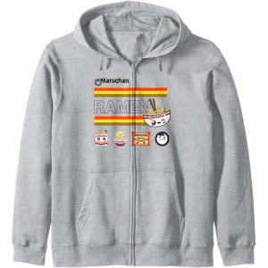 image:imageMaruchan Ramen Cute Anime Faces Logo Zip HoodieHeather Grey
