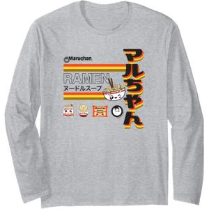 image:imageMaruchan Ramen Cute Anime Faces Poster Long Sleeve TShirtHeather Grey