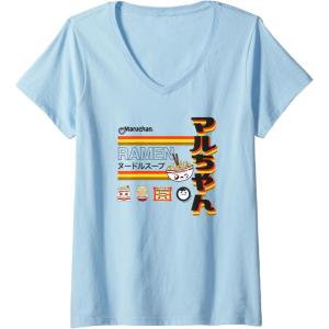 image:imageMaruchan Ramen Cute Anime Faces Poster VNeck TShirtBaby Blue