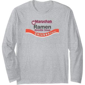 image:imageMaruchan Ramen Noodle Soup Chicken Flavor Logo Long Sleeve TShirtHeather Grey