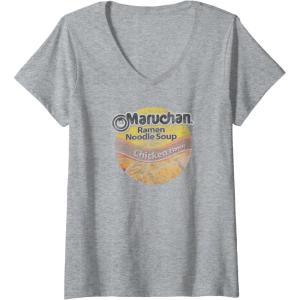 image:imageMaruchan Ramen Noodle Soup Chicken Flavor Vintage Logo VNeck TShirtHeather Grey