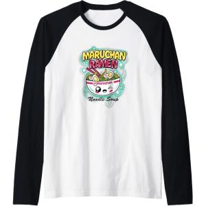 image:imageMaruchan Ramen Noodle Soup Kawaii Bowl Retro Poster Raglan Baseball TeeBlackWhite