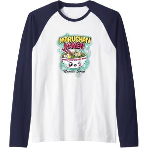 image:imageMaruchan Ramen Noodle Soup Kawaii Bowl Retro Poster Raglan Baseball TeeNavy BlueWhite