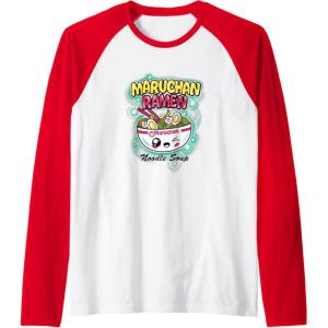 image:imageMaruchan Ramen Noodle Soup Kawaii Bowl Retro Poster Raglan Baseball TeeRedWhite
