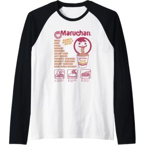 image:imageMaruchan Ramen Noodle Soup Preparation Steps Distressed Raglan Baseball TeeBlackWhite