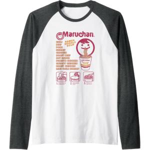 image:imageMaruchan Ramen Noodle Soup Preparation Steps Distressed Raglan Baseball TeeDark Heather GreyWhite