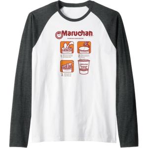 image:imageMaruchan Recommended Cooking Directions Poster Raglan Baseball TeeDark Heather GreyWhite
