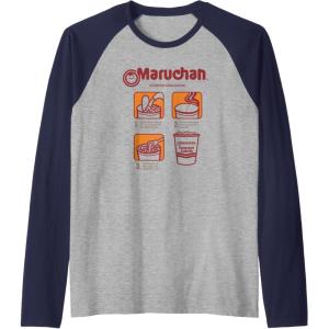 image:imageMaruchan Recommended Cooking Directions Poster Raglan Baseball TeeNavy BlueAthletic Heather
