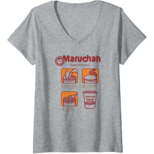 image:imageMaruchan Recommended Cooking Directions Poster VNeck TShirtHeather Grey