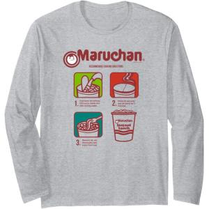 image:imageMaruchan Recommended Cooking Directions Symbols Long Sleeve TShirtHeather Grey