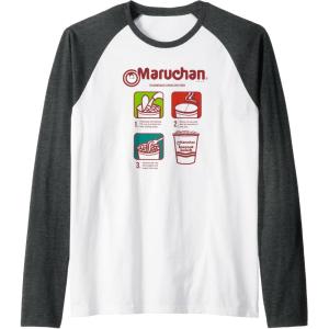 image:imageMaruchan Recommended Cooking Directions Symbols Raglan Baseball TeeDark Heather GreyWhite
