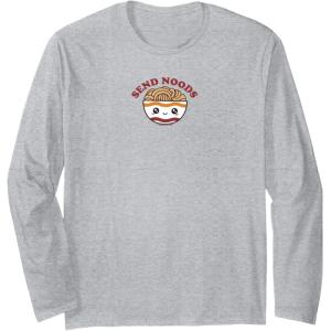 image:imageMaruchan Send Noods Ramen Bowl Face Long Sleeve TShirtHeather Grey