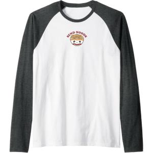 image:imageMaruchan Send Noods Ramen Bowl Face Raglan Baseball TeeDark Heather GreyWhite