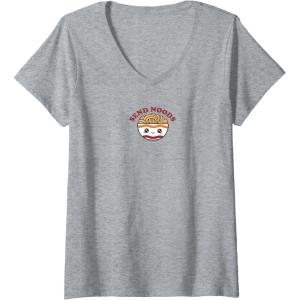 image:imageMaruchan Send Noods Ramen Bowl Face VNeck TShirtHeather Grey