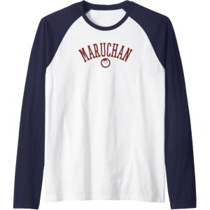 image:imageMaruchan Uni Style Classic Happy Face Logo Raglan Baseball TeeNavy BlueWhite