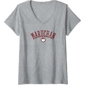 image:imageMaruchan Uni Style Classic Happy Face Logo VNeck TShirtHeather Grey