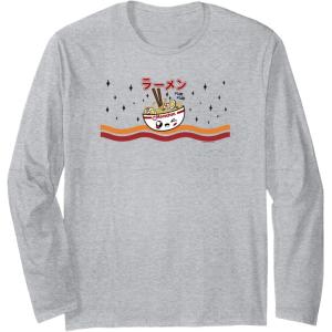 image:imageMaruchan Winking Anime Noodle Bowl Long Sleeve TShirtHeather Grey