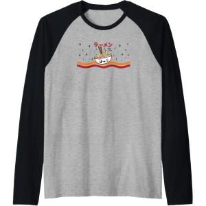 image:imageMaruchan Winking Anime Noodle Bowl Raglan Baseball TeeBlackAthletic Heather