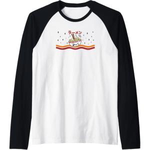 image:imageMaruchan Winking Anime Noodle Bowl Raglan Baseball TeeBlackWhite