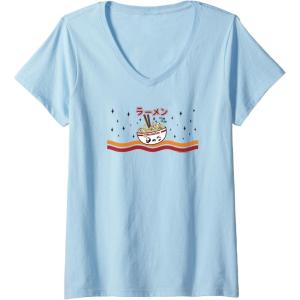 image:imageMaruchan Winking Anime Noodle Bowl VNeck TShirtBaby Blue
