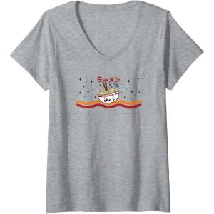 image:imageMaruchan Winking Anime Noodle Bowl VNeck TShirtHeather Grey
