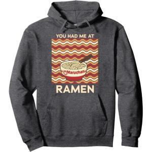 image:imageMaruchan You Had Me At Ramen Noodle Bowl Pullover HoodieDark Heather Grey