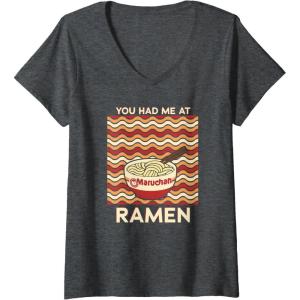 image:imageMaruchan You Had Me At Ramen Noodle Bowl VNeck TShirtDark Heather Grey