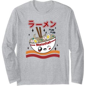 image:imageMaruchan Yum Yum Winking Noodle Bowl Poster Long Sleeve TShirtHeather Grey