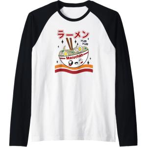 image:imageMaruchan Yum Yum Winking Noodle Bowl Poster Raglan Baseball TeeBlackWhite