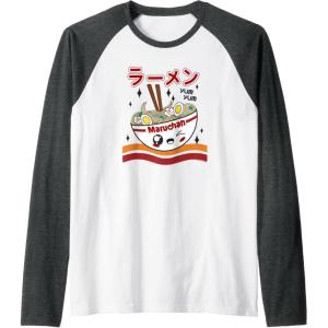 image:imageMaruchan Yum Yum Winking Noodle Bowl Poster Raglan Baseball TeeDark Heather GreyWhite