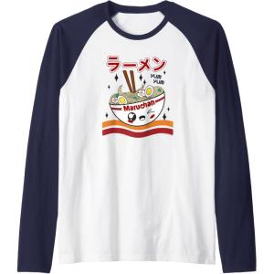 image:imageMaruchan Yum Yum Winking Noodle Bowl Poster Raglan Baseball TeeNavy BlueWhite