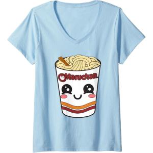image:imageWomens Maruchan Cute Ramen Noodle Cup Face VNeck TShirtBaby Blue